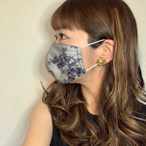 mysty woman フローラル刺繍マスク