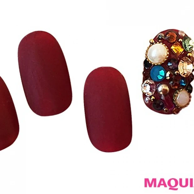 秋らしさNo.1！ 淑女な「バーガンディー」のレディライクネイル！