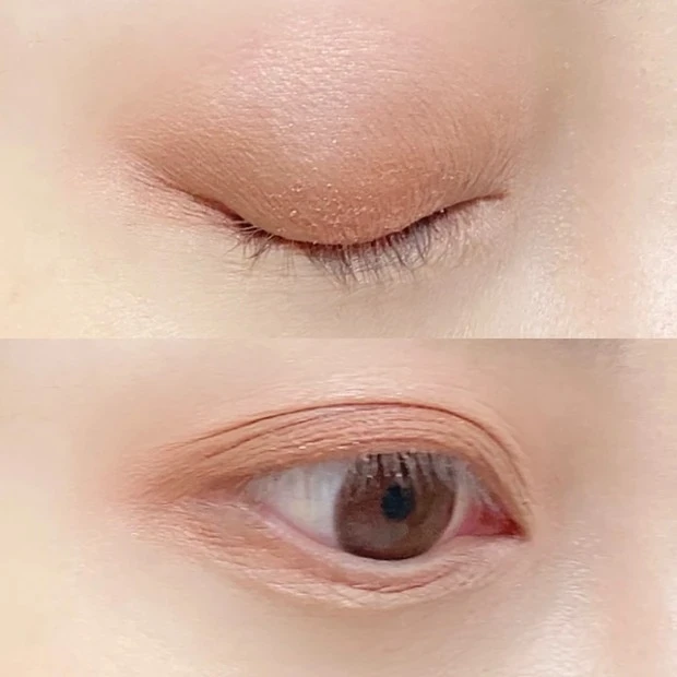 【リリミュウの口コミ・レビュー】リリミュウ インザミラーアイパレット 02 ティーローズを使ったメイク1