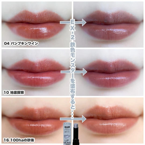 リップモンスター カラートナー EX-02 鉄色モンスター 塗ってみた