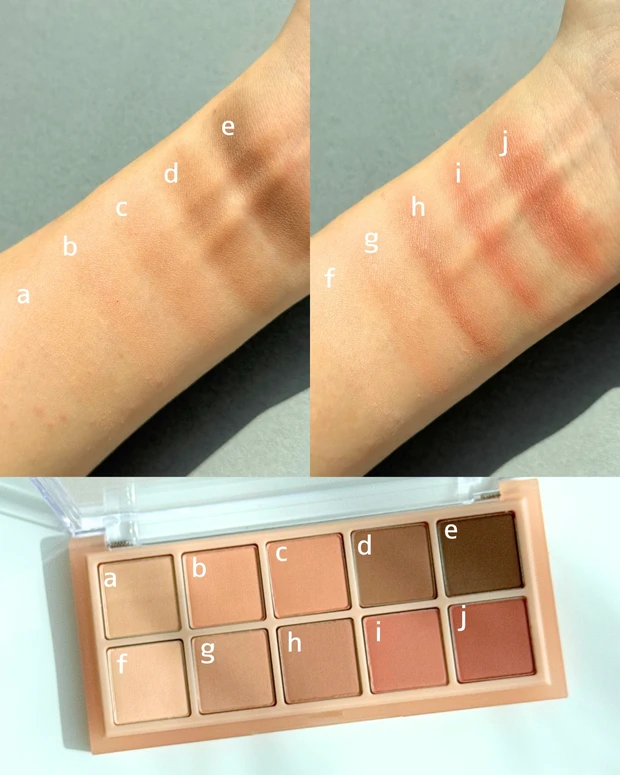 イエベ秋　ロムアンド　rom&nd　ベターザン パレット　05 シェード&シャドウ ガーデンのスウォッチ