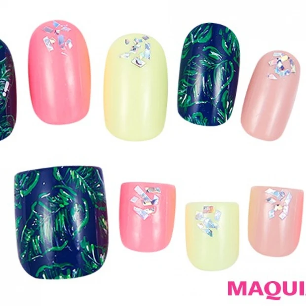 パステルカラーにもぴったりな「ジャングルネイル」