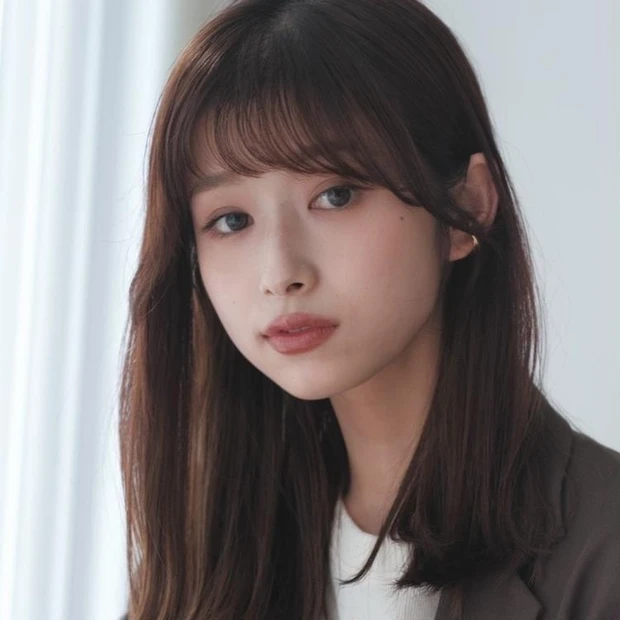 ミディアム ヘア 髪型 30代 40代 ヘアスタイル 暗髪 前髪あり