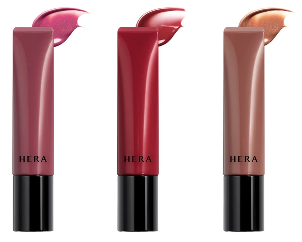 HERA 春新色 リップ 「センシュアル ティンティッドシャイン リップセラム」 新色 55 パープルラム 370 レッドウッド 450 ブラウンシュガー