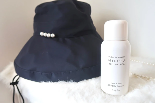 ミーファ  フレグランスUVスプレー・pink trick(ピンクトリック)  完全遮光ツバ広ハット