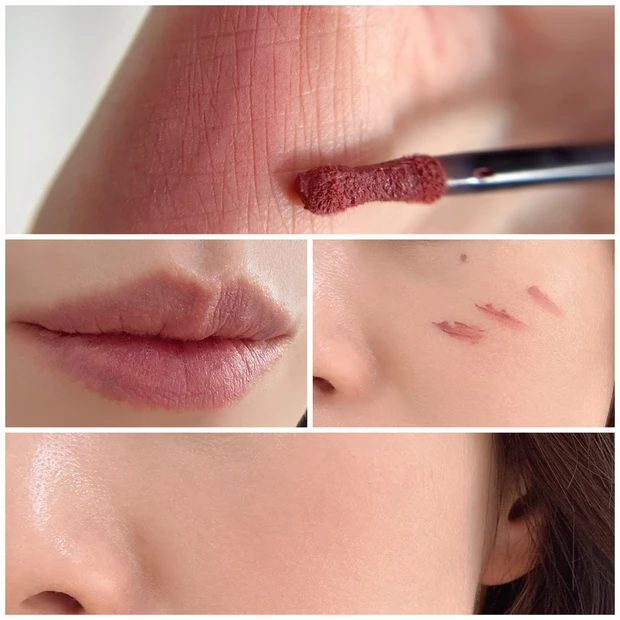 マック パウダーキス リップ＋チークムース ベルベットテディ スウォッチ