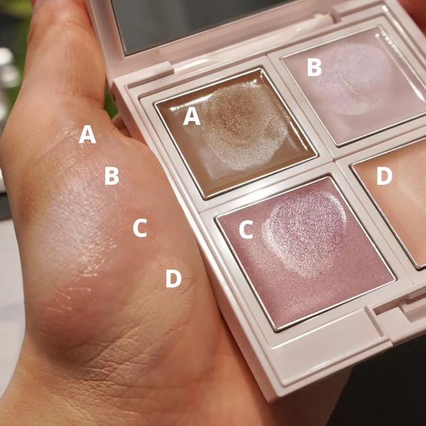 2025年9月5日限定発売のアディクション コンプリートパレット "ソフト ヒュー"101 Rosy Hue（ロージー ヒュー）のスウォッチ・色紹介