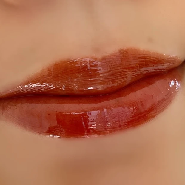 フジコ ニュアンスラップティント 05 無花果ブラウン 仕上がり