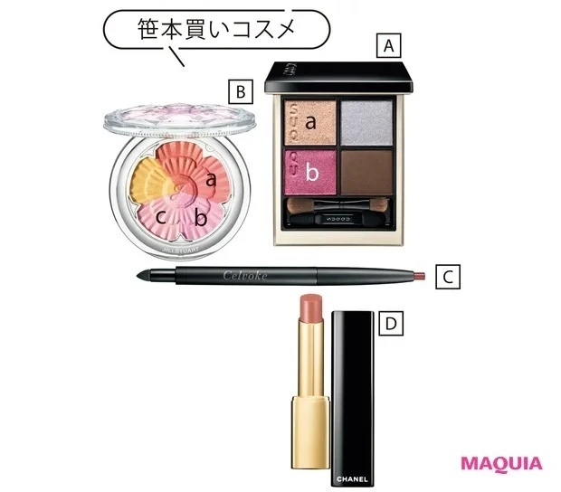 【ヘア&メイクアップアーティスト 笹本恭平さんが選ぶ秋メイク】甘色を重く入れる大人の囲み目メイク_使用コスメ