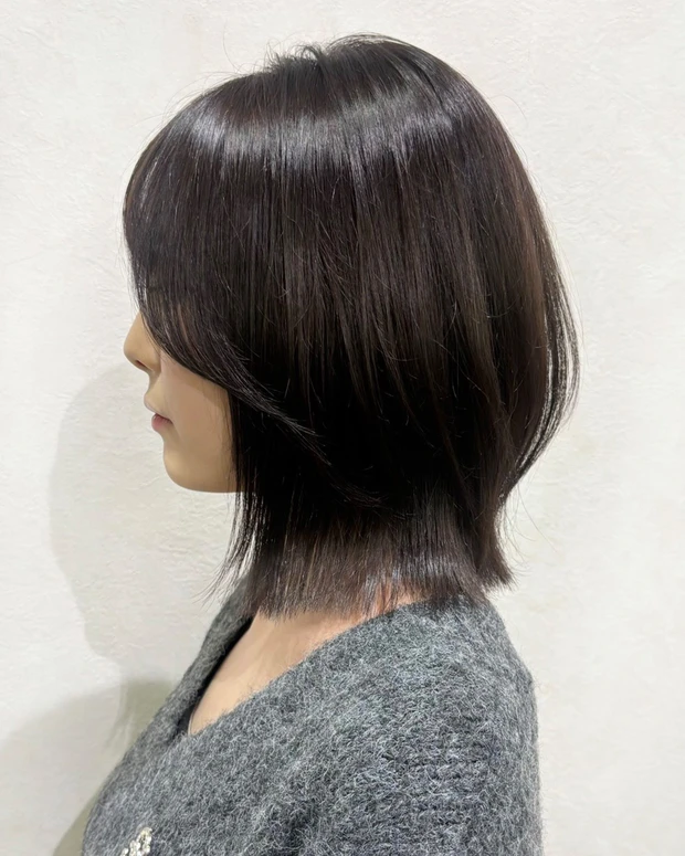 開運ヘア 2026年　髪型　ボブ　ボブヘア　暗髪　小顔ヘア　サイド　VIEW　ハルカ