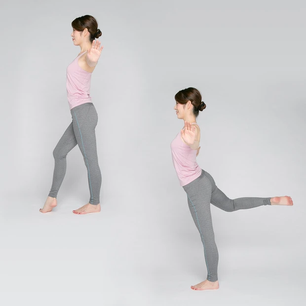 足の蹴り上げで奥行きと高さを！