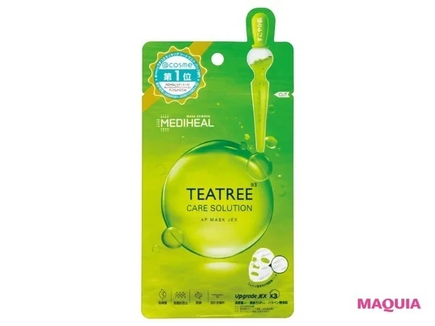 「みんなのベスコス」を受賞した韓国コスメ_メディヒール ティーツリーケアソリューション アンプルマスク JEX 25ml×3枚入り ¥1069/セキド