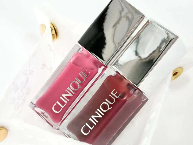 クリニーク「ポップ リップ ＆ チーク オイル」の新色をスウォッチ！ フルーツ飴のようなぷっくり感を演出