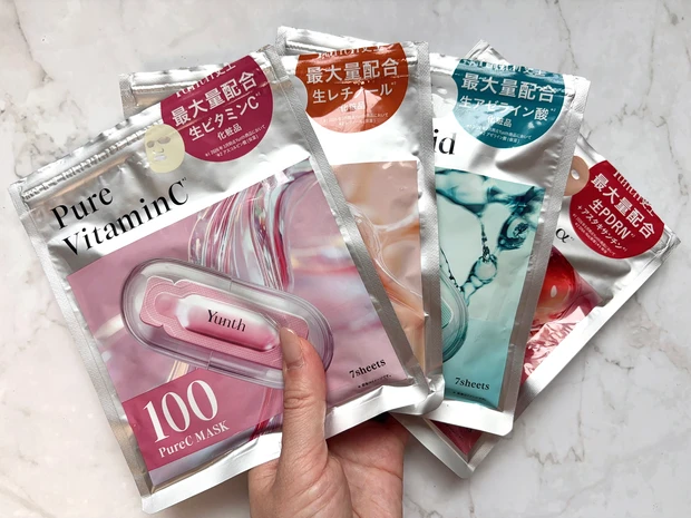 Yunthの「Pure Mask」シリーズは毎朝晩にスキンケアや化粧水の代わりとして使用可能
