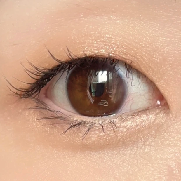 セザンヌ ベージュトーンアイシャドウ 01 ナッツベージュでメイクした写真