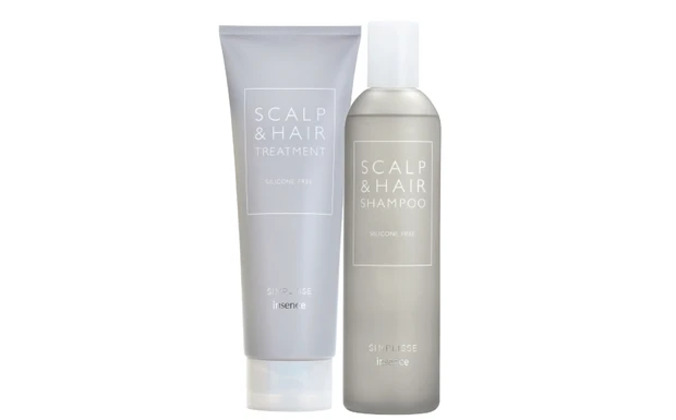 （右から）シンプリス ＋ インセンス スキャルプ＆ヘア シャンプー 300ml ￥4620、同 トリートメント 240g ￥4620／シンプリス 