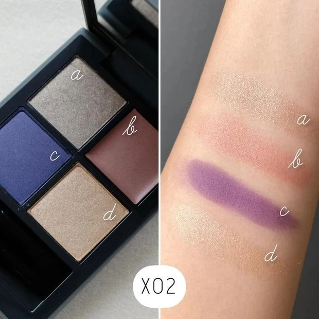 【秋新色コスメ2022】THREE ディメンショナルビジョンアイパレット X02のスウォッチ