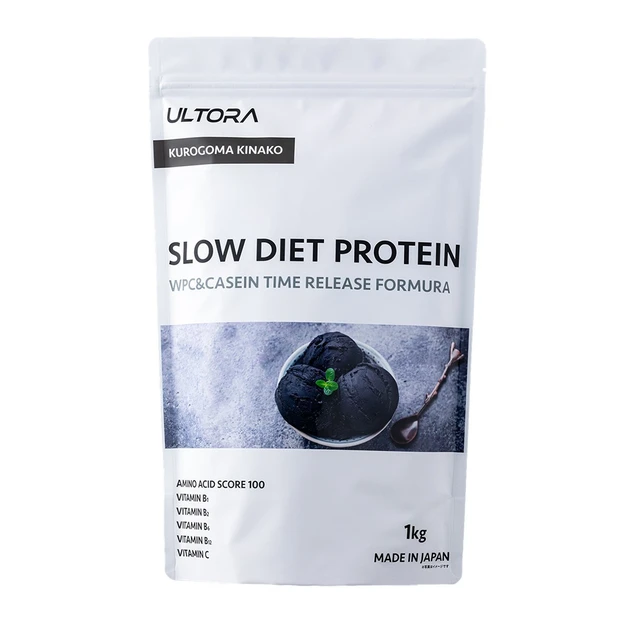 ウルトラ スローダイエットプロテイン 黒ゴマきなこ風味  1kg ￥4890／ULTORA