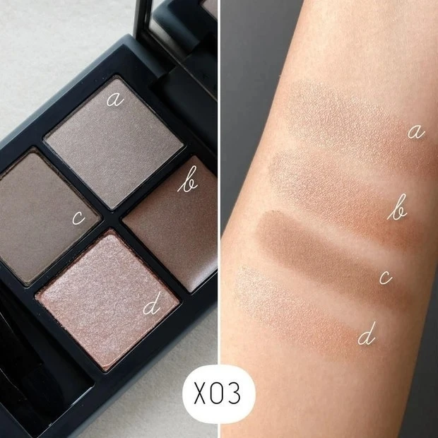 【秋新色コスメ2022】THREE ディメンショナルビジョンアイパレット X03のスウォッチ