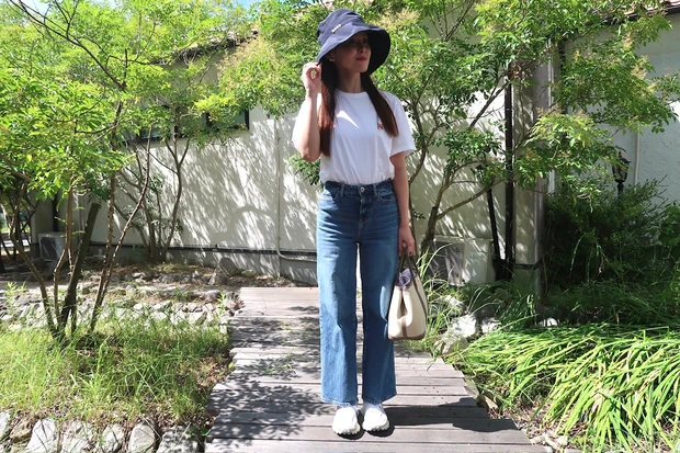 pink trick(ピンクトリック)  完全遮光ツバ広ハットのコーデ②