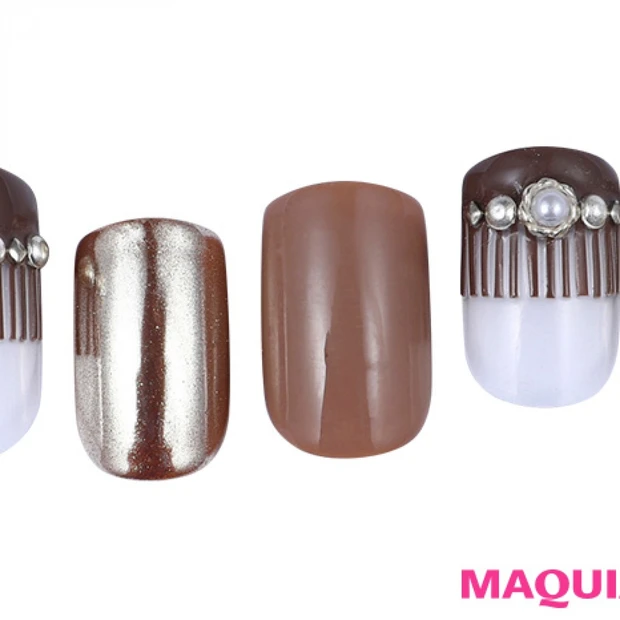 レザー風「くすみカラー」ネイルで、リッチな大人の風格を