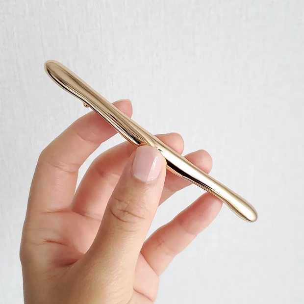 GOLDY トゥイッグ ライン メタルバレッタ ライトゴールド 