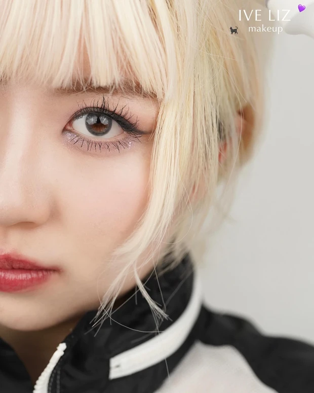 【推しのライブ行く時のコンセプト寄せメイク】IVEの新曲"Baddie"のリズちゃんを参考に、クールなダスティメイクに挑戦!🖤_2_1