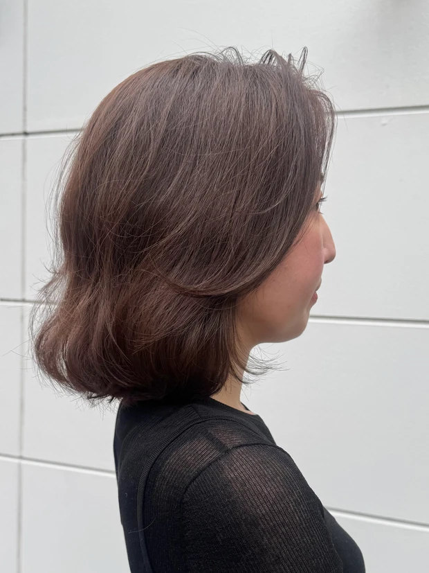 アラフォー　ヘアスタイル　ボブヘア　ヘアカラー　透明感　ビュートリアム福岡