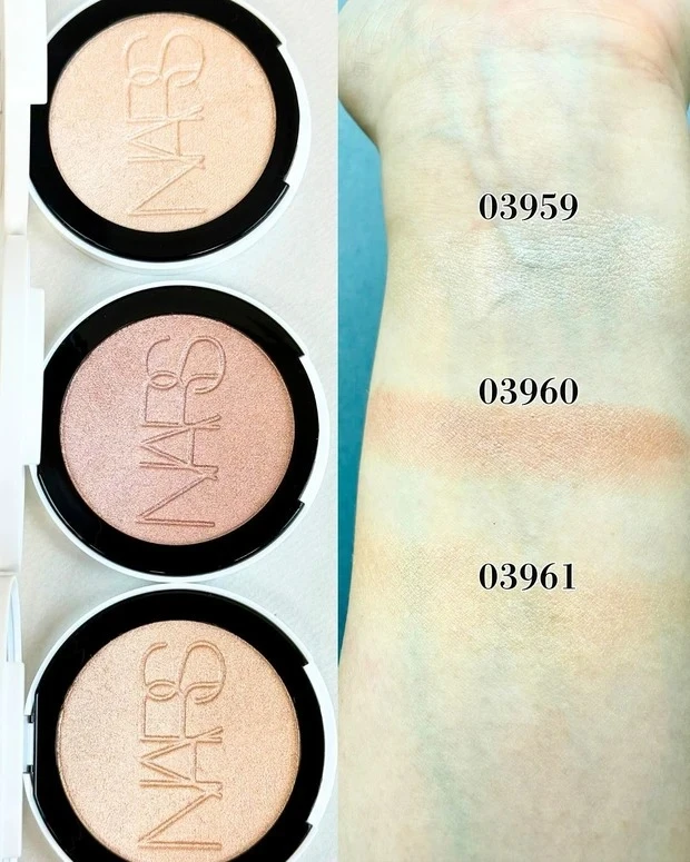 ライトリフレクティング ルミナイジングパウダーのスウォッチ 03959 03960 03961