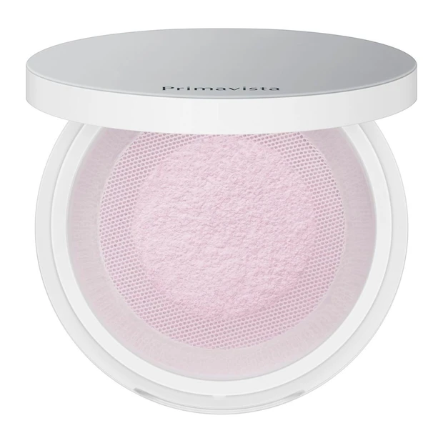 プリマヴィスタ ポアレスフィクサー 7.5g 全6色 各¥1980(編集部調べ) コンパクトケース フェイスパウダー(ルース用・パフ付き)¥1100(編集部調べ)/花王