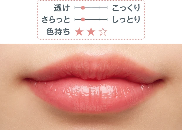 秋の新作リップ CEZANNE ウォータリーティントリップ 09 スウォッチ