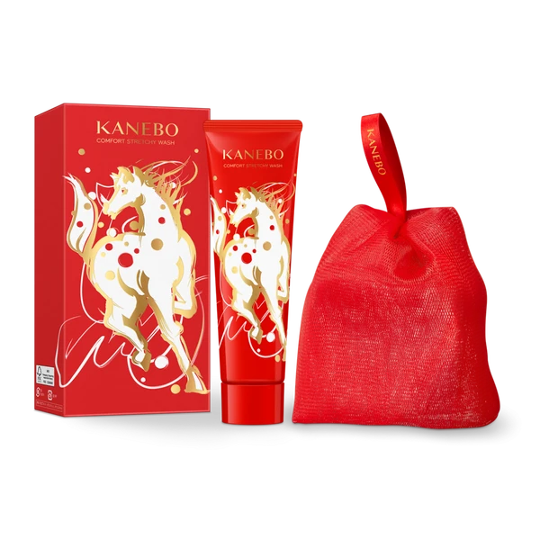 新年を祝う干支の“馬”デザインで登場！ KANEBOの抱水美容液洗顔と泡立てネットの新春限定セット