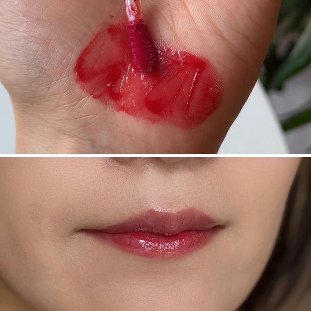 Coralhaze コーラルヘイズ デュードロップティント 207Flame スウォッチ 仕上がり