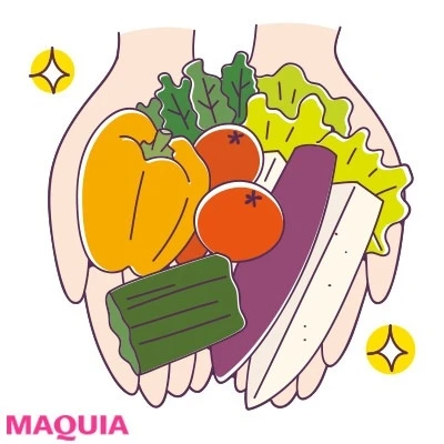 【便秘解消におすすめ】未消化腸便秘タイプさん_1日に両手いっぱいの野菜をとるのが理想的