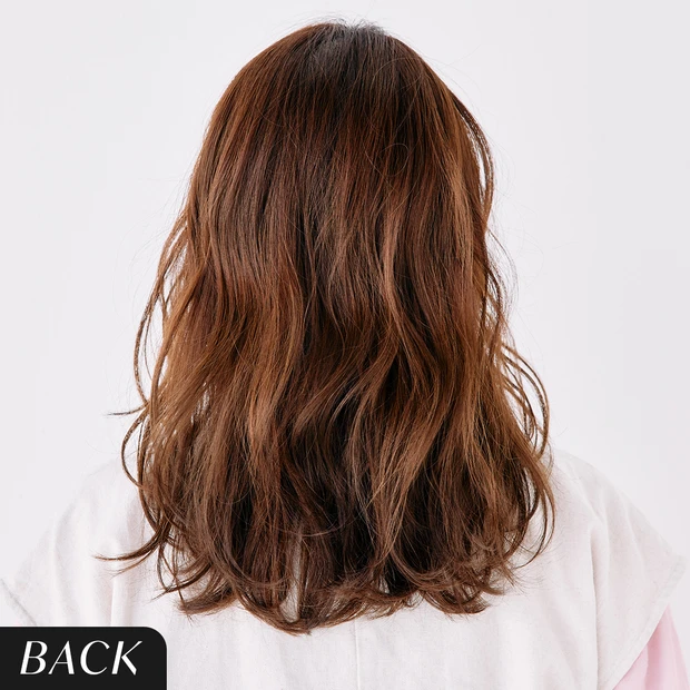 【おすすめのネオソバージュヘア】4. ロングヘアの重め重心ゆる巻きネオソバージュ　バック