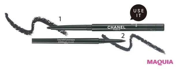 おすすめのカラーアイライナー・ブラック_シャネル スティロ ユー ウォータープルーフ N 88、ベアミネラル ミネラリスト ラスティング アイライナー オニキス