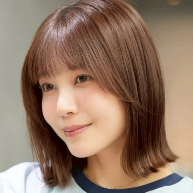 【切りっぱなしボブ】ひし形シルエットで小顔見え！ 大人に似合う重軽質感のくびれボブ