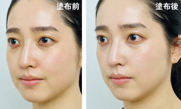 マキア ブライトニング・UVグランプリ コントロールカラーUV部門2026 エレガンス　モデリング カラーベース UV ビフォーアフター