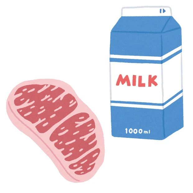 生クリームが食べたいときは牛乳、牛肉でタンパク質を補給