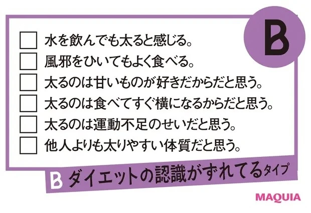【食べ方を見直すダイエット】<B> ダイエットの認識がずれてるタイプ