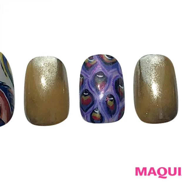 秋色仕上げの「アニマル柄」ネイルは、光沢べールで上品に