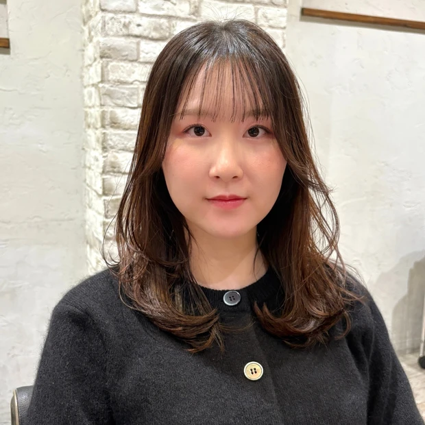 面長 髪型 ヘアスタイル レイヤー ウルフ ロング