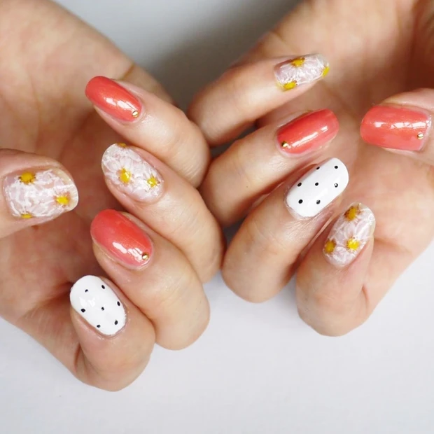 夏の指先をポップに彩る！手描きで可愛いフラワーネイル【ギ☆のセルフネイル…