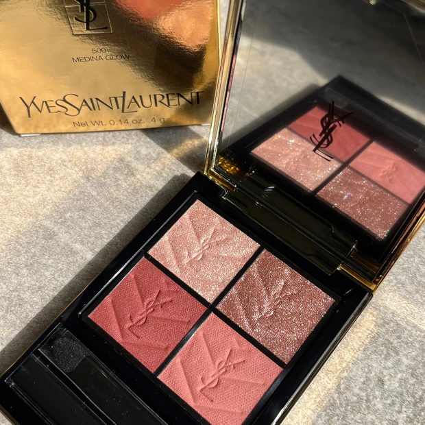 【8月4日全国発売！】まるでパヴェダイヤのような輝き！YSL イヴ・サンローラン2023年秋コスメはラグジュアリーなアイシャドウパレット💎✨血色感ヌードなウォームピンクカラーNo.500 メディナグロウをご紹介💕