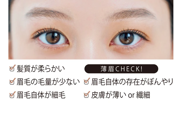 薄眉CHECK!