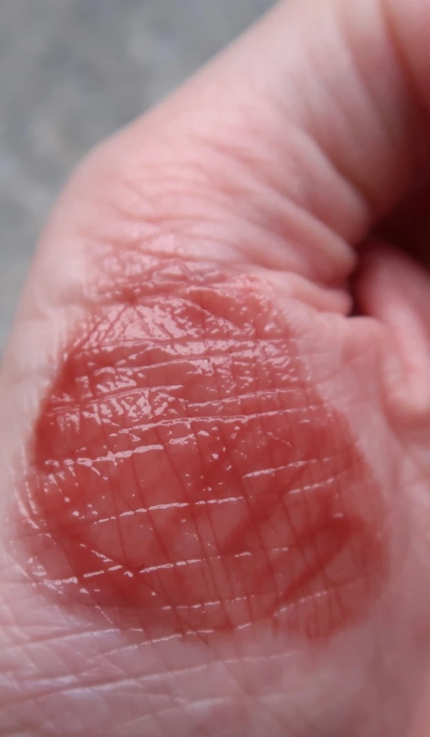 ミルクタッチ  ジュエリーフィットティンティッドグロウティント　10 Fallen Coco　手に