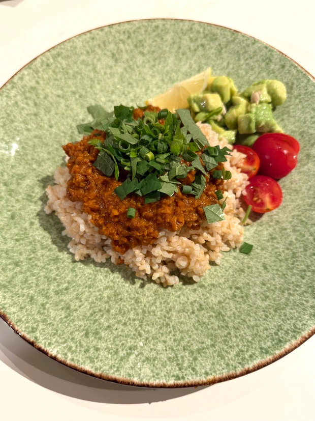 トマトのヴィーガンキーマカレー