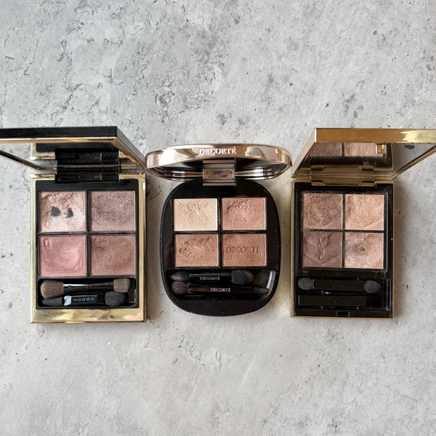 SUQQU シグニチャーカラーアイズ01　コスメデコルテ スキンシャドウデザイニングパレット　YSL クチュールミニクラッチ　アイシャドウ　パレット