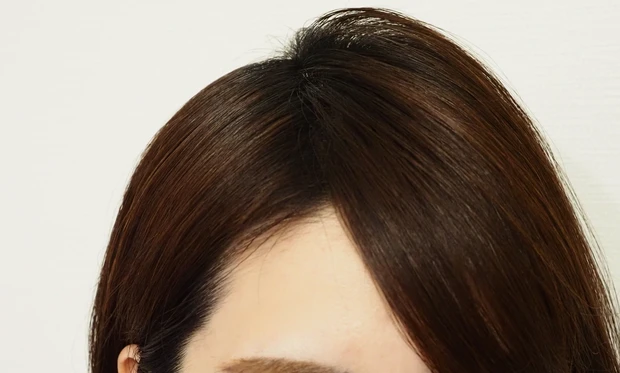 ポイントケアスティックで整えた後の髪