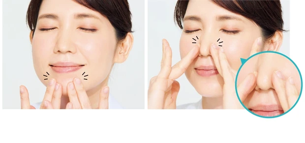 角栓になりやすい部分は指先で